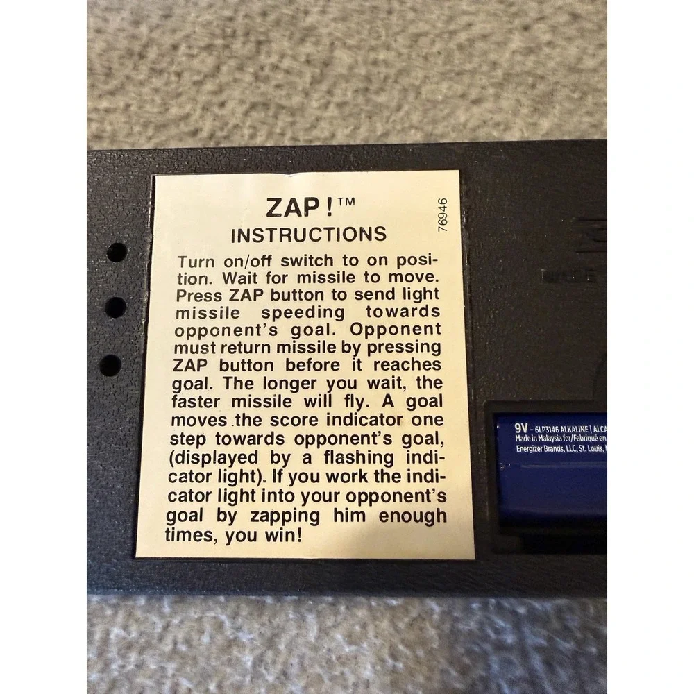 Vintage 1979 Coleco ZAP! Electronic Challenge Handheld Video Game TESTED Works